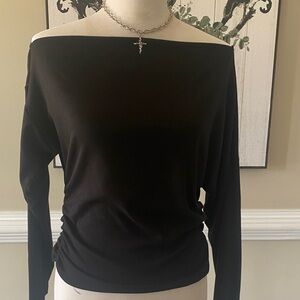 Vici Black Off-The-Shoulder Long Sleeve Top